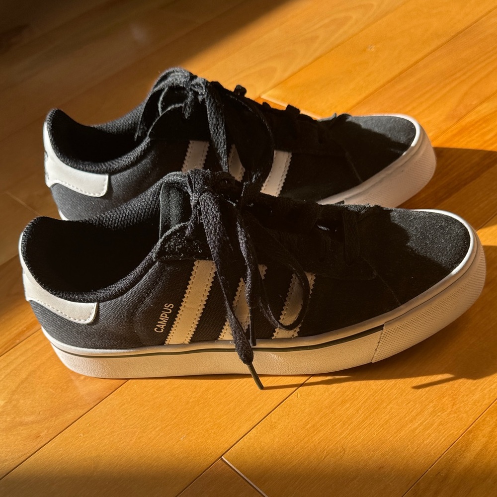 Adidas Campus Black and White Sneakers size 6